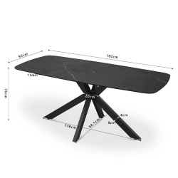 Table Apollo noire 180cm