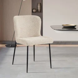Pack table Apollo grise + 6 chaises Lisa beige