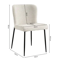 Pack table Apollo grise + 6 chaises Lisa écru