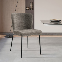 Pack table Apollo grise + 6 chaises Lisa sable