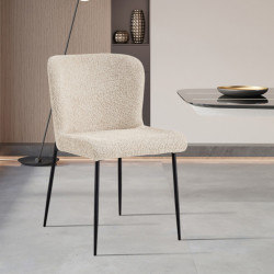 Pack table Isabella spider mangolia + 6 chaises Lisa beige