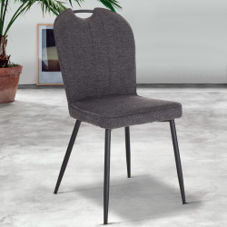 Pack table Apollo noire + 6 chaises Salome anthracite