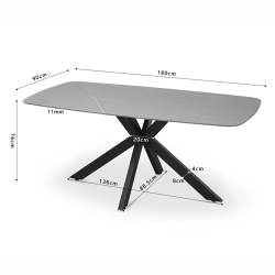 Pack table Apollo grise + 6 chaises Salome