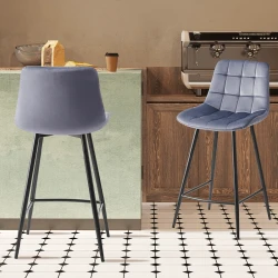 Tabouret Juta gris foncé