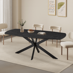 Table Aziz ovale 200cm brun foncé