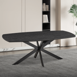 Table Aziz ovale 200cm brun foncé