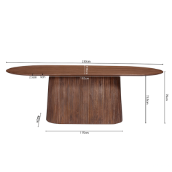 Table Miguel ovale 230cm brun clair