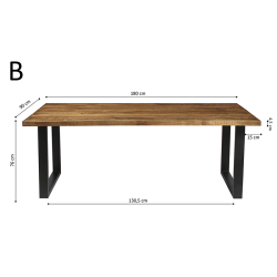 Table Nicola 180cm mangolia