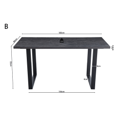 Table de comptoir Alexander 180cm brun foncé