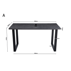 Table de comptoir Alexander 180cm brun foncé