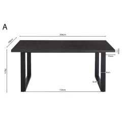 Table Alexander 200cm brun foncé