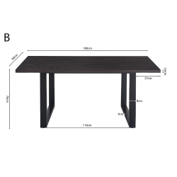 Table Alexander 180cm brun foncé