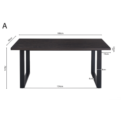 Table Alexander 180cm brun foncé