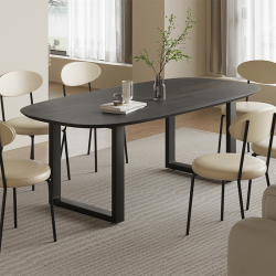 Table Isabella ovale pied U 200cm mangolia noir