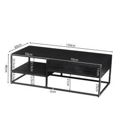 Table basse Madeira 120cm mangolia noir
