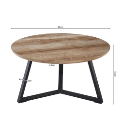 Table basse Paso pied en étoile chene vieilli