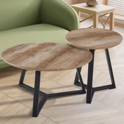 Table basse Paso pied en étoile chene vieilli