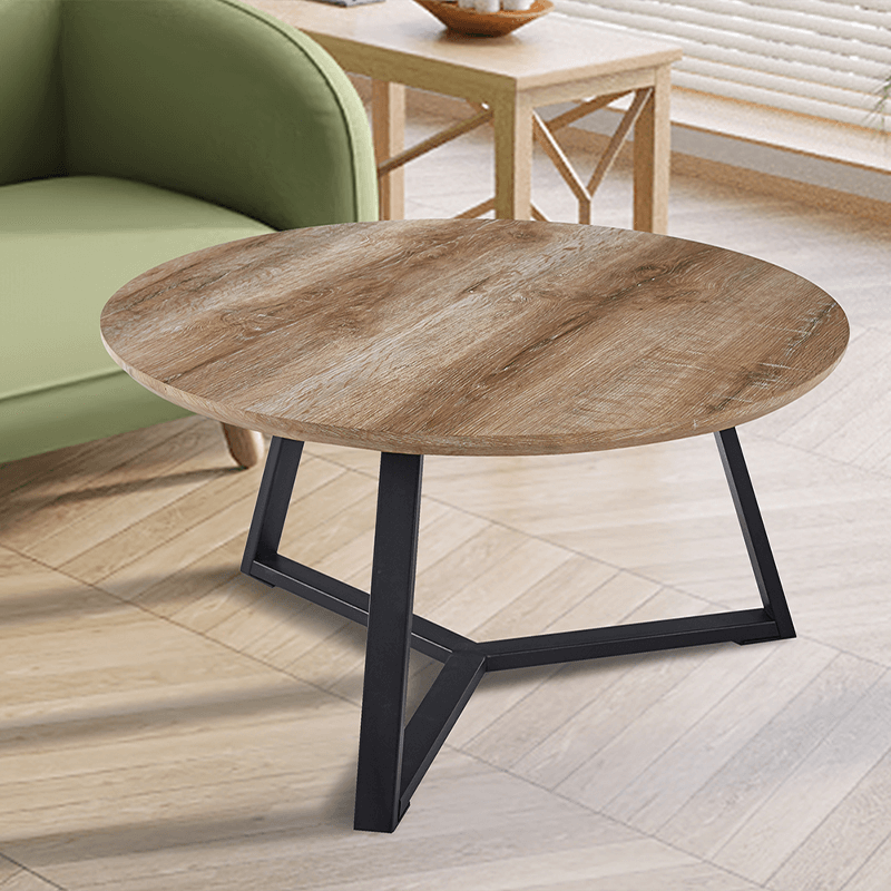 Table basse Paso pied en étoile chene vieilli