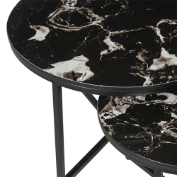 Table basse Ravenna aspect marbre noir