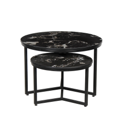 Table basse Ravenna aspect marbre noir