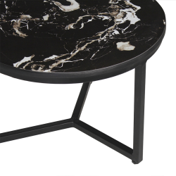 Table basse Ravenna aspect marbre noir