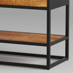 Console Madeira 2 tiroirs + étagère mangolia
