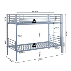 Lit superposé Sammy 90x200 gris