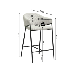 Tabouret Hugo gris clair