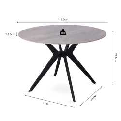 Table Apollo pierre ronde italien gris