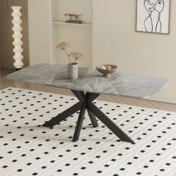 Table Apollo pierre brillante italien gris