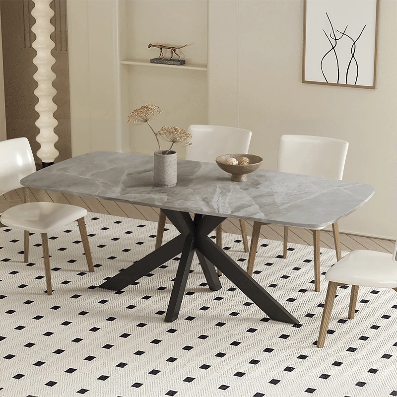 Table Apollo pierre brillante italien gris