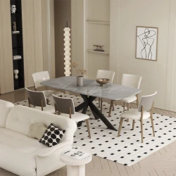 Table Apollo pierre brillante italien gris