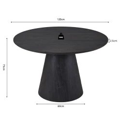 Table Miklos 120cm décor brun