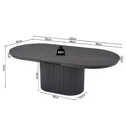 Table Lagos ovale extensible