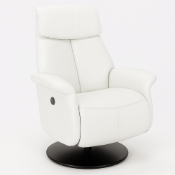 Fauteuil relax électrique Hambour 2 moteurs blanc