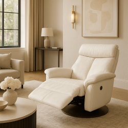 Fauteuil relax électrique Hambour 2 moteurs blanc