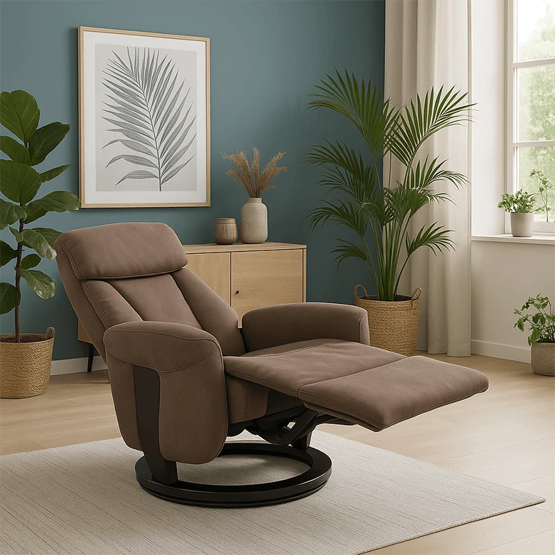 Fauteuil relax Bravo microfibre marron