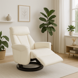 Fauteuil relax Bravo cuir blanc