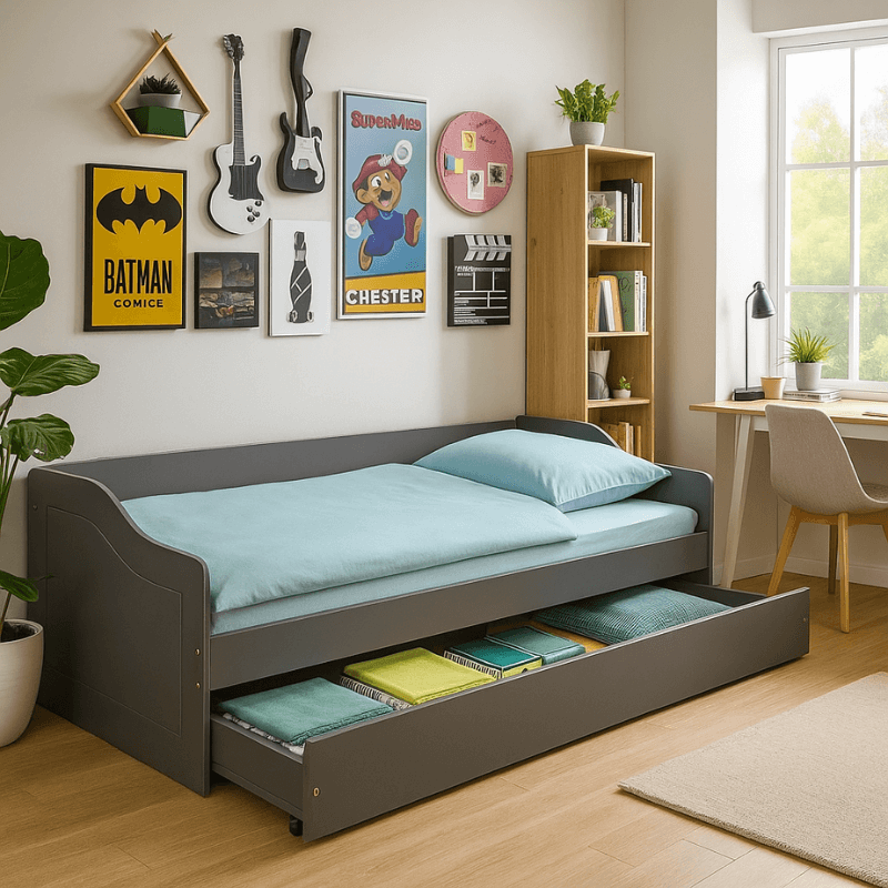 Pack lit-coffre LEONIE GRIS...