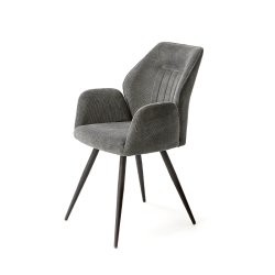 Chaise Dorin avec accoudoirs gris foncé