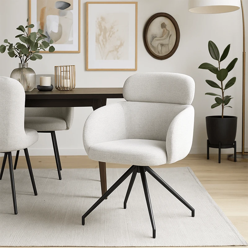Chaise Jonas pivotante gris clair