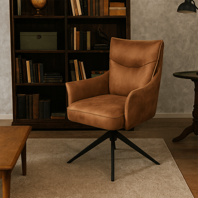 Chaise Polk marron