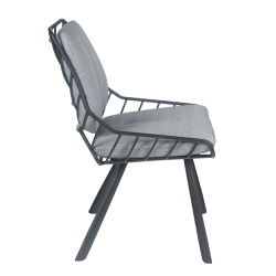 Chaise Rex noir extérieur gris