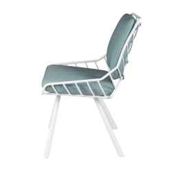 Chaise Rex blanc extérieur bleu
