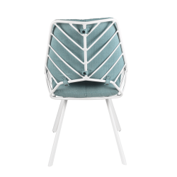 Chaise Rex blanc extérieur bleu