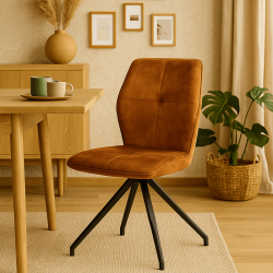 Chaise Clinty pivotante brun doré