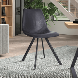 Chaise Emma vinyle noir