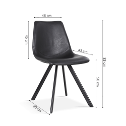 Chaise Emma vinyle noir