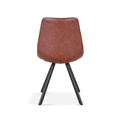 Chaise Emma vinyle brun foncé