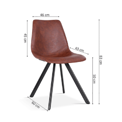 Chaise Emma vinyle brun foncé
